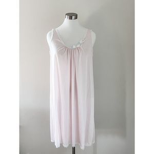 Vintage Vanity Fair Nightgown w/ Matching Overlay Robe Lace Applique Sz L